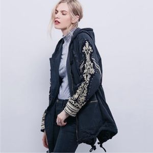 Free People Golden Quills Military Parka in Gray